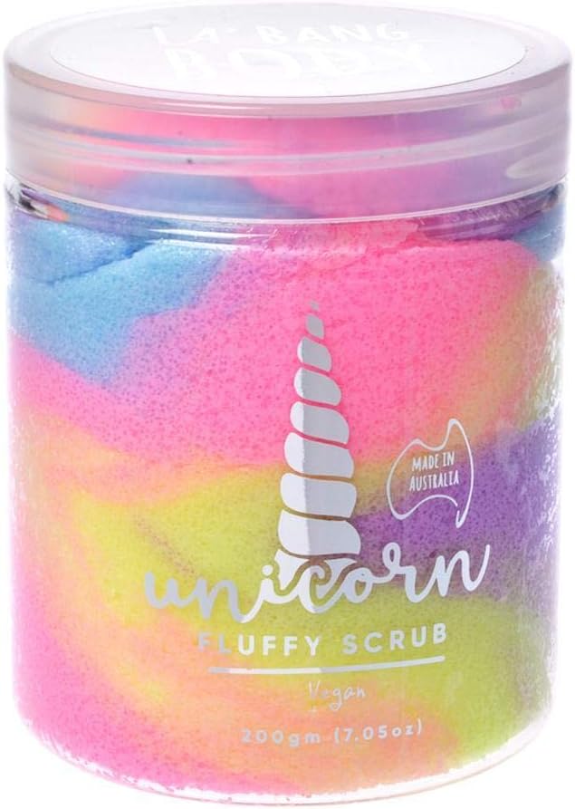 La Bang Body Unicorn Fluffy Body Scrub - Marshmellow Scented, Glitter Sprinkled - 7.05 Oz./200g