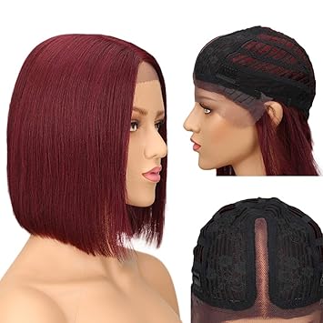 Amazon Com Qvr Lace Front Straight Human Hair Wigs For Black