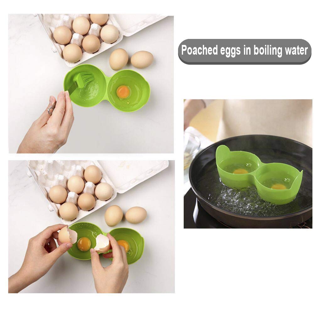 Egg Poacher, Egg Cooker Silicone Egg Poaching Cups NonStick Boiled Egg Maker For Microwave or Stovetop Egg Cooking, BPA Free