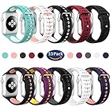 Valband Apple Watch Band 38mm 42mm, Soft Silicone Sport Band Strap Replacement iWatch Bands for Apple Watch Nike Series 3,Series 2,Series 1 (38mm, 10 Pack)