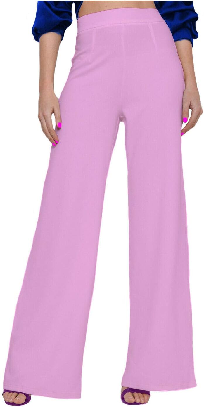 Papaval Women Ladies Palazzo Plain Flared Wide Leg Baggy Trousers Plus Size