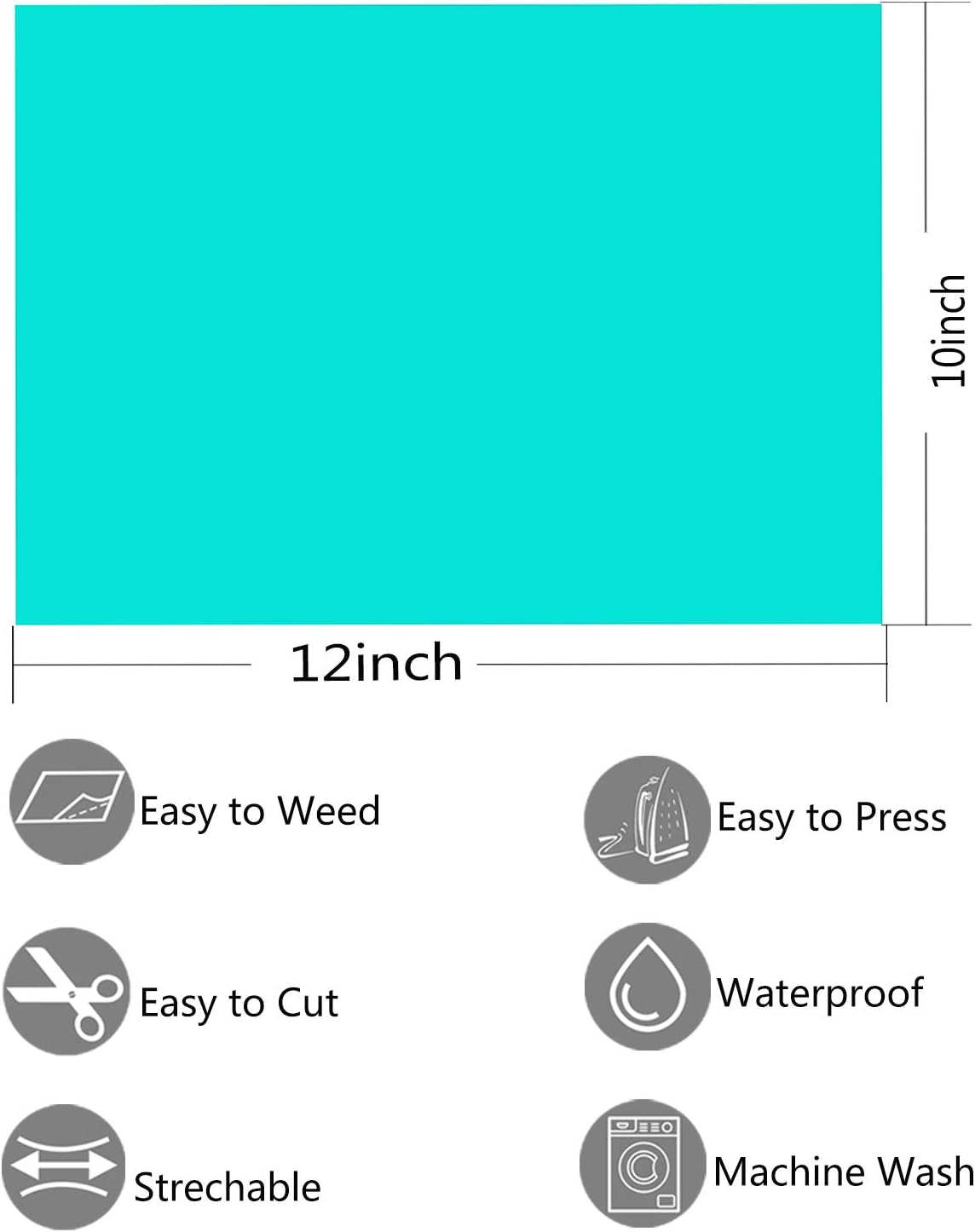 CAREGY Heat Transfer Vinyl for T-Shirts 12in.x10in. 36 Sheets-Iron On Vinyl HTV Bundle