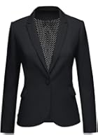 Lookbook Store Womens Notched Lapel Pocket Button Work Office Blazer Jacket Suit