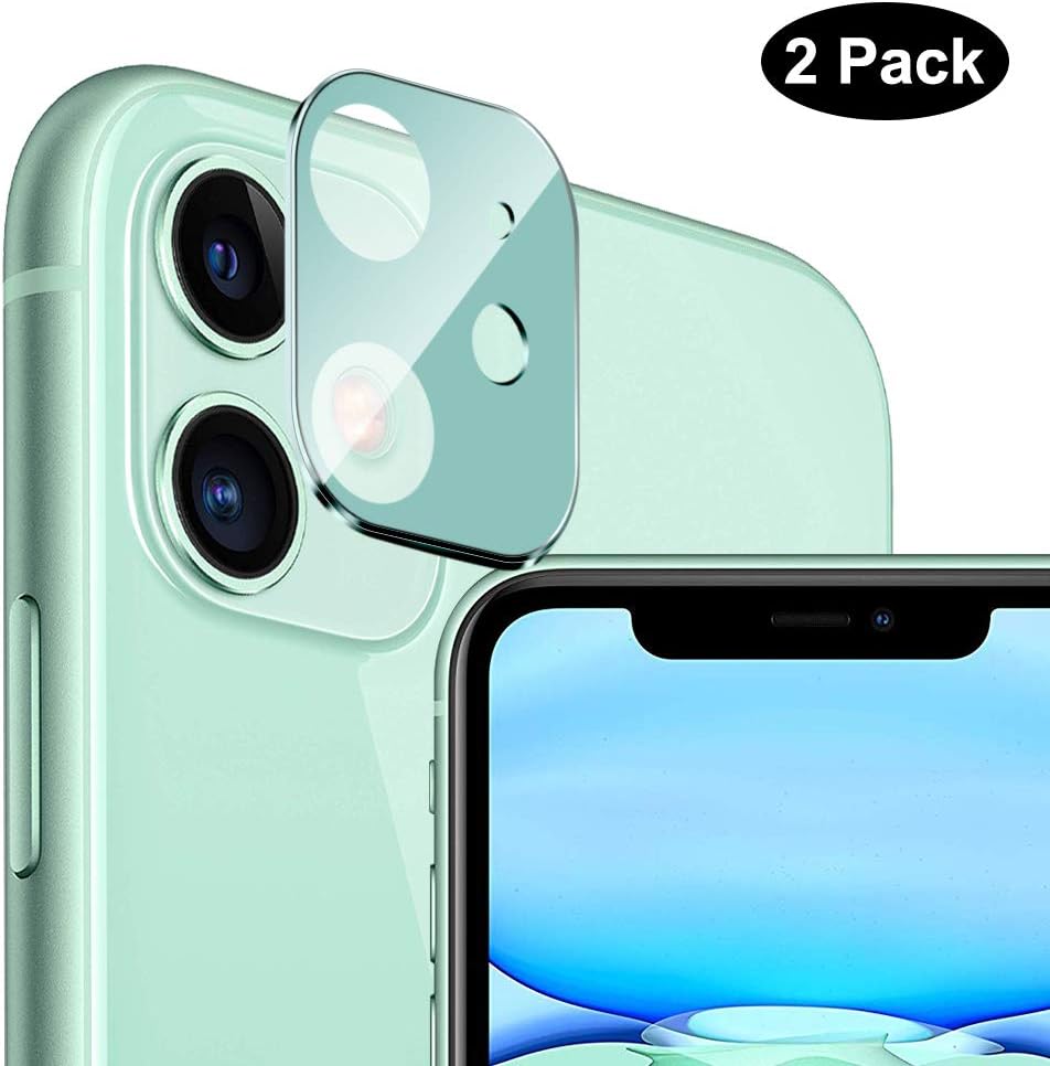 Compatible for iPhone 11 Camera Lens Protector, Clear Tempered Glass Ultra Thin High Definition Camera Lens Protector for iPhone 11 6.1 inch Mid-Night Green[2 Pack]