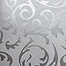 QIHANG Sliver Gray Victorian Damask Embossed Textured Home Decoration Wallpaper 0.53m x 10m=5.3㎡
