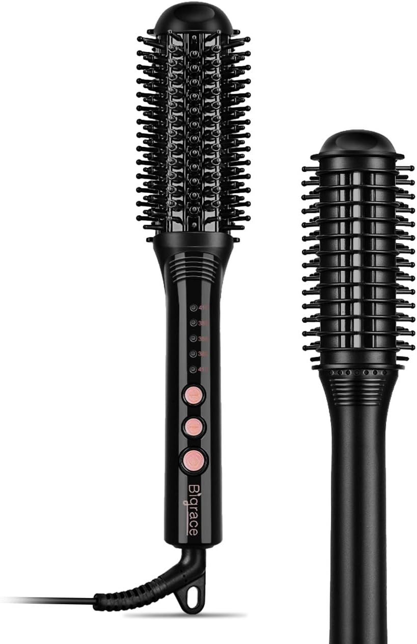 ELEHOT Hair Straightening Brush Straightener Comb Ceramic Brush 265℉to 395℉ Anti-Scald