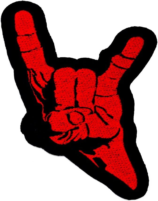 Satan Devil Horns Hand Sign Heavy Metal Satan Fingure Patch Hand