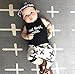 Morecome KidsSleeveless Print T-Shirt Tops And Pants Clothes (6M, Black)