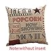 Do4U Cotton Linen Home Decor Sofa Throw Pillow Cover Cushion Case 18 x 18 inch (Alphabet) (POP Moive)