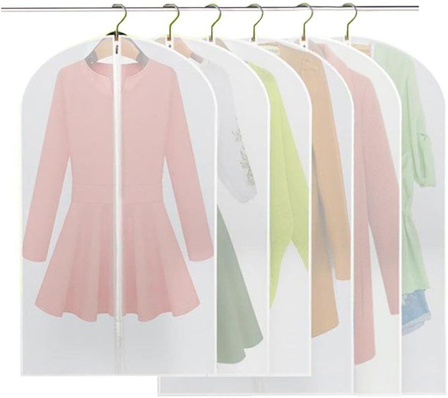 BREEZO Clothes Covers, Pack of 6 PEVA Dustproof Garment Covers Damp