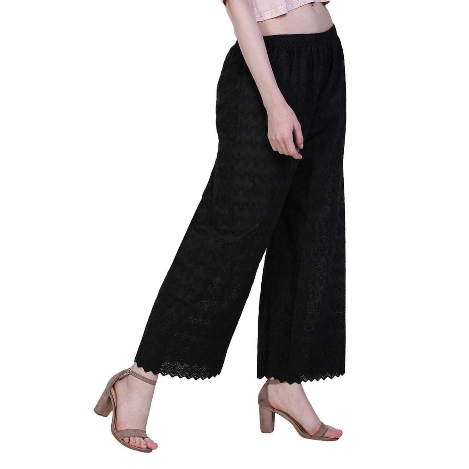 jollify women cotton red palazzo-free size