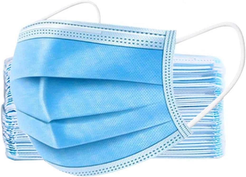 50Pcs Disposable Face 𝐌𝐀𝐒𝐊 with 3 Layer Filter, 3 Ply Filter Breathable Safety 𝐌𝐀𝐒𝐊 with Elastic Earloop
