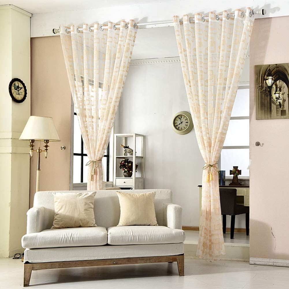 HAOLY White Gauze,Curtains,Half Blackout Curtains,for Bedroom Decoration Solid Color Bay Window Living Room Balcony 1pcs-A 150x270cm(59x106inch)