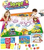 Water Drawing Mat Aqua Magic Doodle Mat Kids Toys Mess Free Coloring Writing Mat Gift for Toddlers Boys Girls Kids Doodle Learning Toy Educational Toy for 2, 3, 4, 5, 6, 7, 8 Years Old Kids Toddler