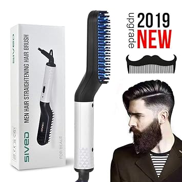 Beard Straightener Comb For Men Electric Fast Hair Straightening Brush Multifunctional Curler Comb Eu Amazon De Beauty