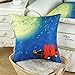 CaliTime Soft Canvas Throw Pillow Cover Case for Couch Bed Home Decor, Hand Painted Cartoon Comic Red Couple Loving Foxes Print, 18 X 18 Inches, Rowing
