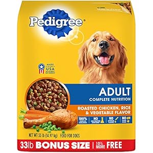 PEDIGREE Adult Complete Nutrition Roasted Chicken, Rice & Vegetable Flavor Dry Dog Food 33 Pounds