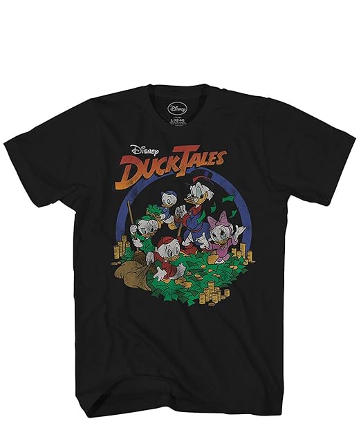 Image result for Ducktales Vintage Classic Funny Logo Adult Mens Graphic Tee T-Shirt