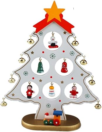 Albero Di Natale In Legno Amazon.Pergamena Rate 22 Cm Diy Albero Di Natale In Legno Da Tavolo Scrivania Ornamenti Festival Feste Di Natale Decori Bianco Amazon It Casa E Cucina