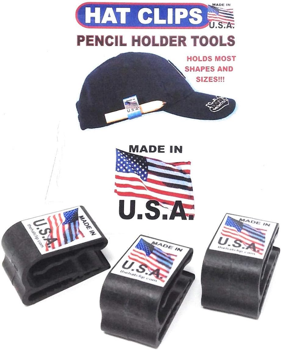 Carpenter pencil holder for hat baseball cap visor holds many shapes