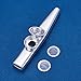 WANDIC Kazoo Flute With 3 Pcs Kazoo Flute Diaphragms, Silver Metal Aluminum Alloy Kazoo Flute Musical Instruments, Good Companion for Guitar, Ukulele and Violin