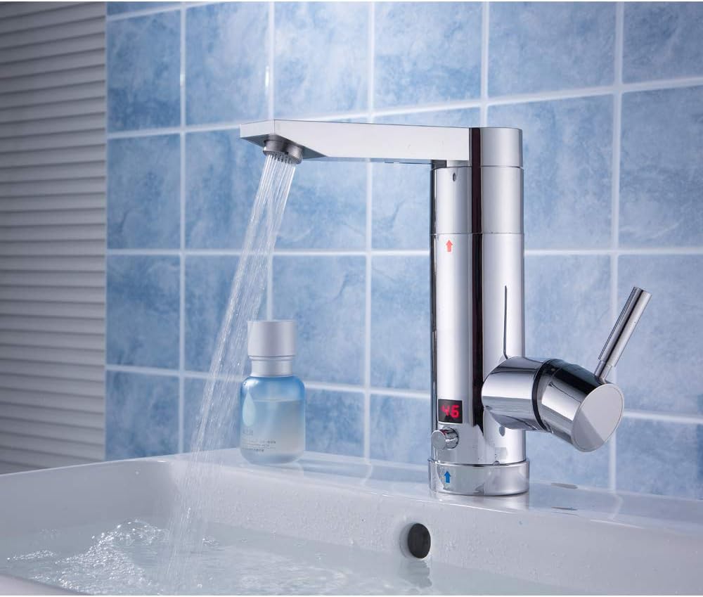 Electric Hot Water Taps,Topser KA-06 Pro Adjustable Power Electric Instant Heater Kitchen Sink Taps,180°Swivel Cold and Hot Water Taps with Lcd Temperature Display for Kitchen,Bathroom,Washroom - Image 3