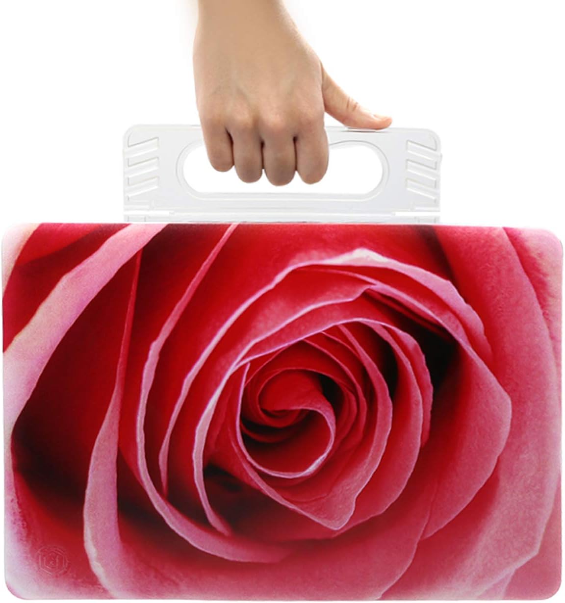 ROISKIN for MacBook Pro 13 Inch Case with Keyboard Cover 2020 2019 2018 2017 2016 Released A2159 A1989 A1706 A1708, [Stand/Handle 2-in-1] Rubberized Translucent Case for Mac Pro 13 -Rose Petal