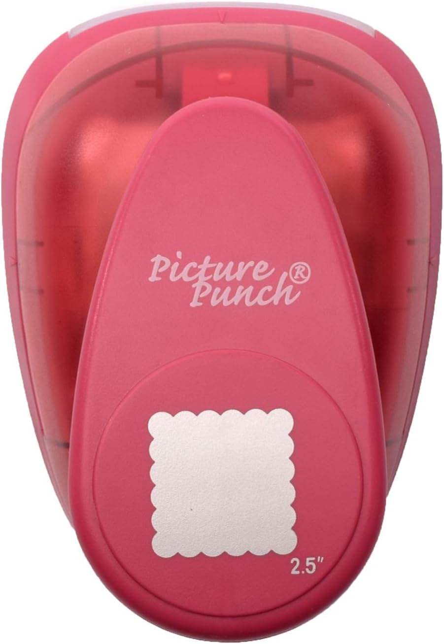 Vaessen Creative Craft Paper Punch - Scalloped Square - 4,7 x 4,7 cm - Circle Cutter for Crafting and Card Making