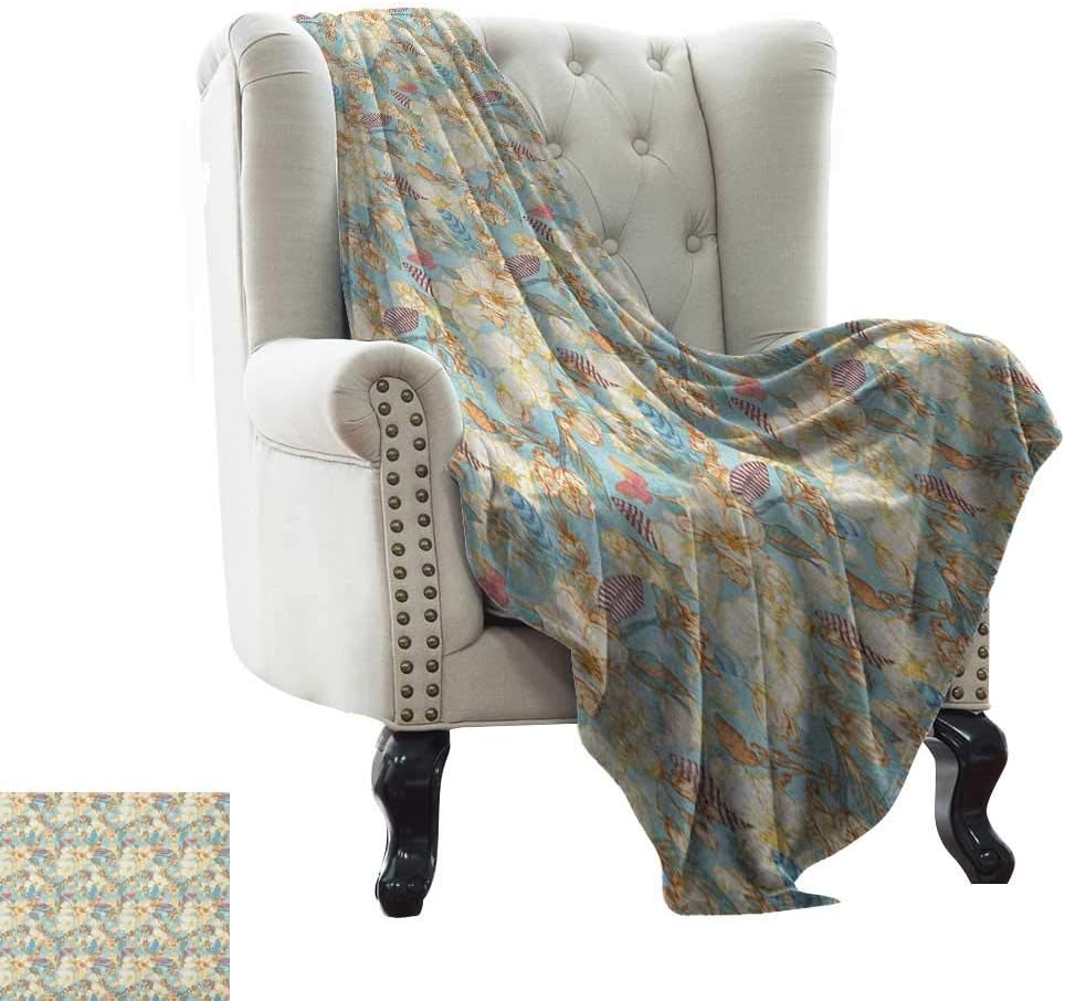 Throw Blanket for Couch Shabby Chic,Vintage Garden Spring Season