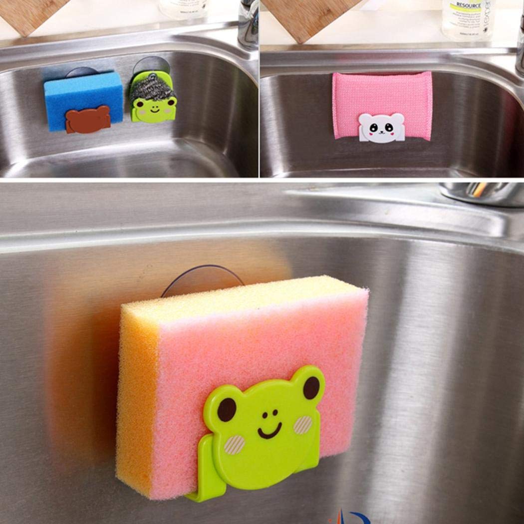 XioNiu Kitchen Sink Sponge Dish Cloth Holder Cartoon Strong Suction Cup Storage Rack Kitchen Storage & Organization Accessories