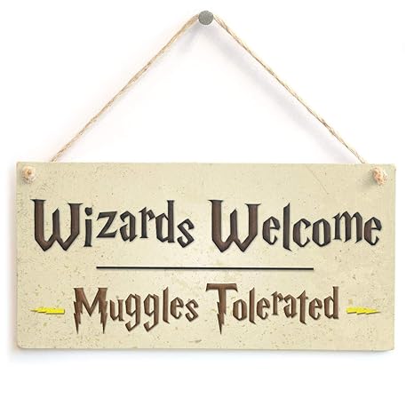 Amazon Com Cheyan Wood Plaque Wizards Welcome Sign 4 X8 Plaque