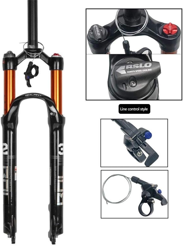MDZZ Mountain Bike Suspension Fork, 26/27.5/29 inches Slightly Magnesium Alloy disc Brake Inner Tube Wire Control
