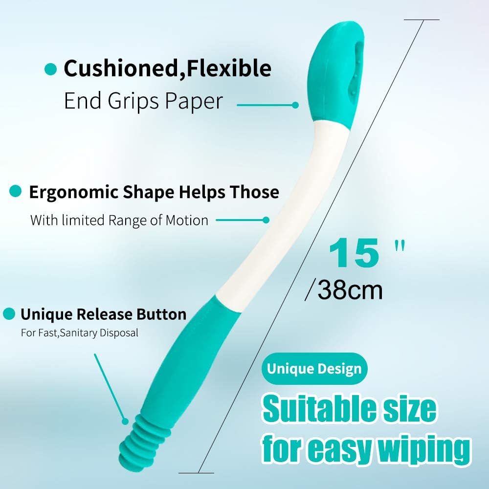 Kirimon Long Reach Comfort Toilet Wiping Aids Tools - Self Assist Bathroom Bottom Buddy Wiping Toilet Aid for Limited Mobility,Elderly, Pregnancy,Disabled, Arthritis,Shoulder or Back Pain,Surgery: Health & Personal Care