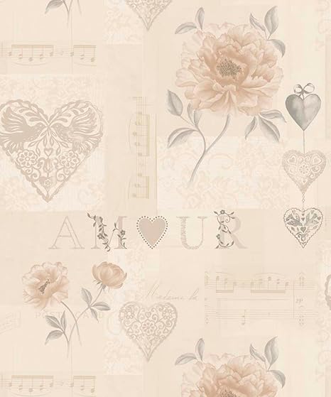 Amazon K2ホールデン装飾壁紙love Noteベージュ11382フルroll Byホールデンdecor 壁紙