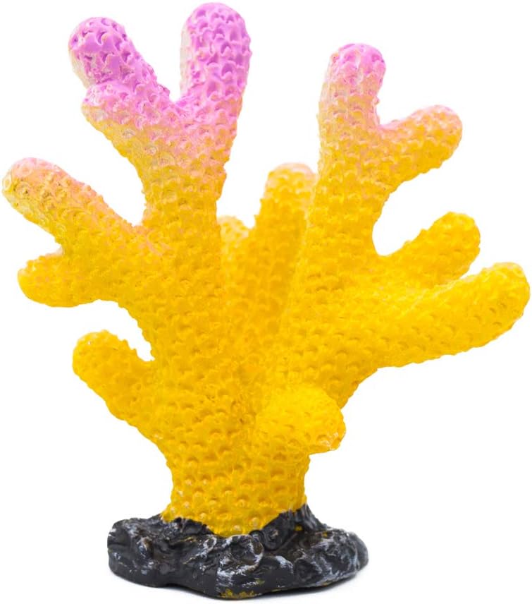 Ialnai Durable Resin Safe for All Fish Aquarium Ornament Freshwater Saltwater Imitation Coral Fish and Shrimp Dodge Rock Hideout Small Decor for Fish Tank or Mini Bowl (Artificial Coral002)