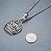Aoiy Men's Stainless Steel Buddha Large Size Pendant Necklace, 24