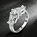 FENDINA Womens Shinning Silver Plated Vintage Solitaire Wedding Engagement Bands Rings Size 8