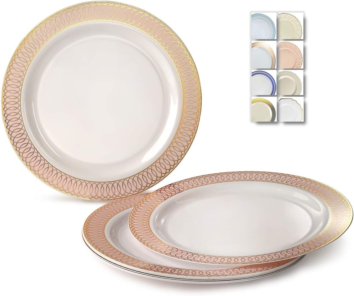 " OCCASIONS" 120 Plates Pack, Disposable Wedding Party Plastic Plates (10" Dinner