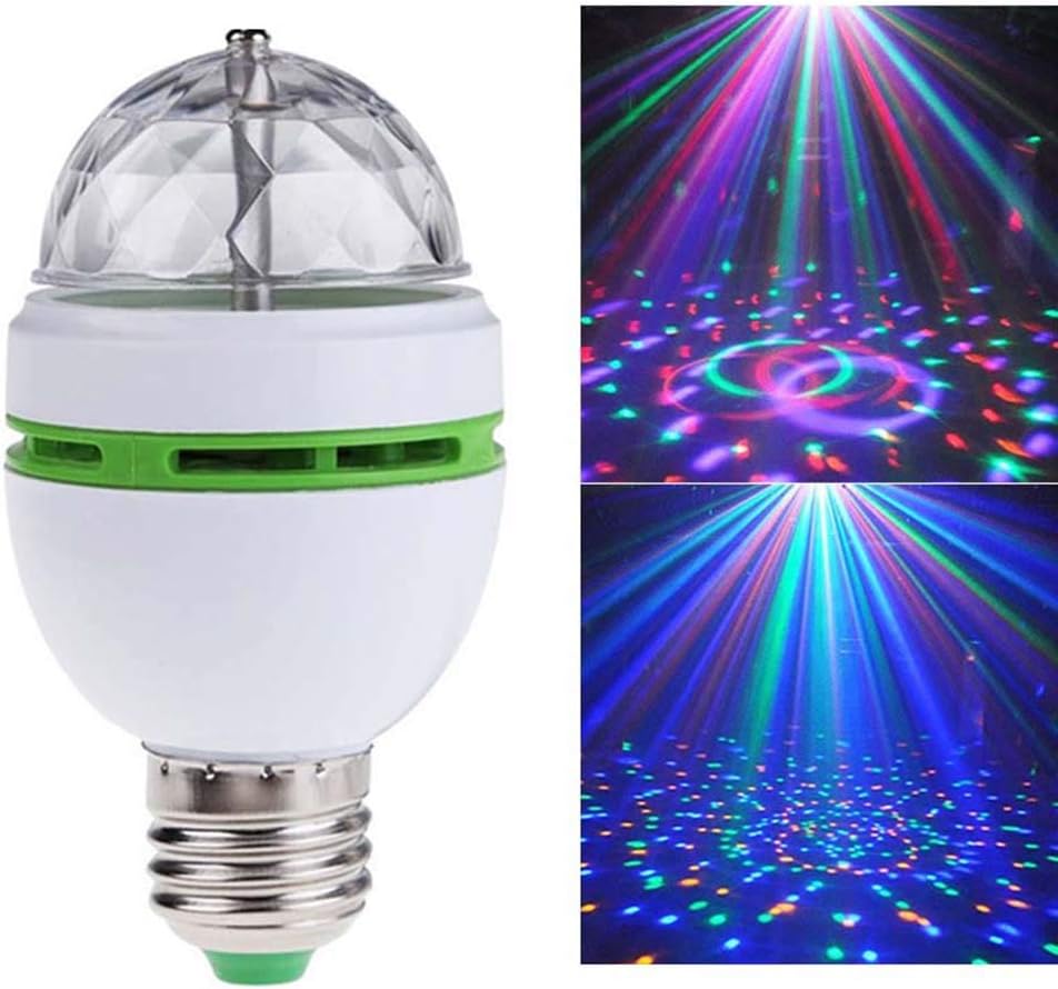 GBKDQQ Lot De 2 Lampes LED E27 3W Boule Disco Rotative RGB - Effets Lumineux Pour Fêtes