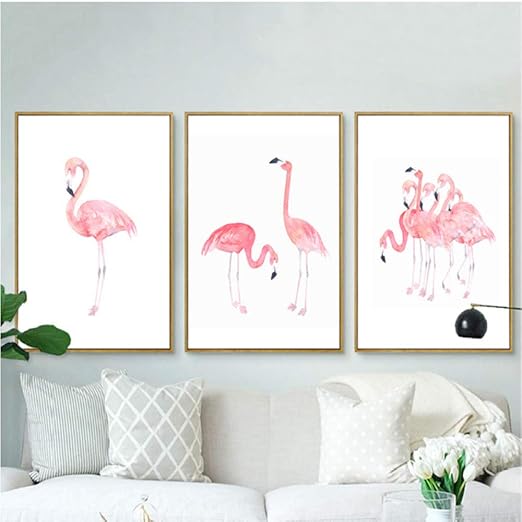 Rosa Flamingos Leinwandbilder Prinzessin Wandkunst Tiere Nordic Poster Drucke Bilder Fur Kinderzimmer Wohnkultur 50x70cmx3 Ungerahmt Amazon De Kuche Haushalt