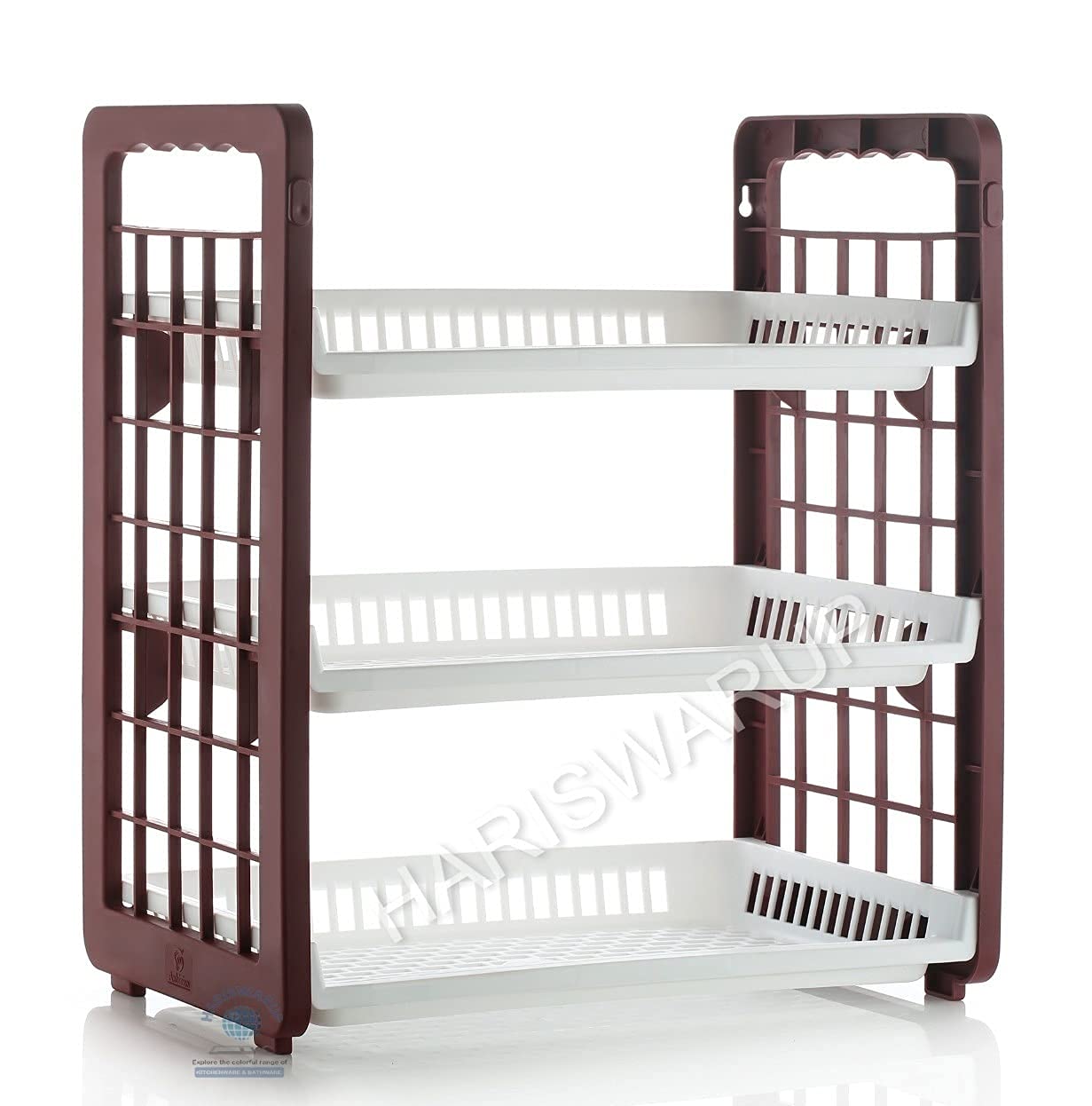 HSSTORE's 3 Layer MultiPurpose Plastic Kitchen Storage Rack