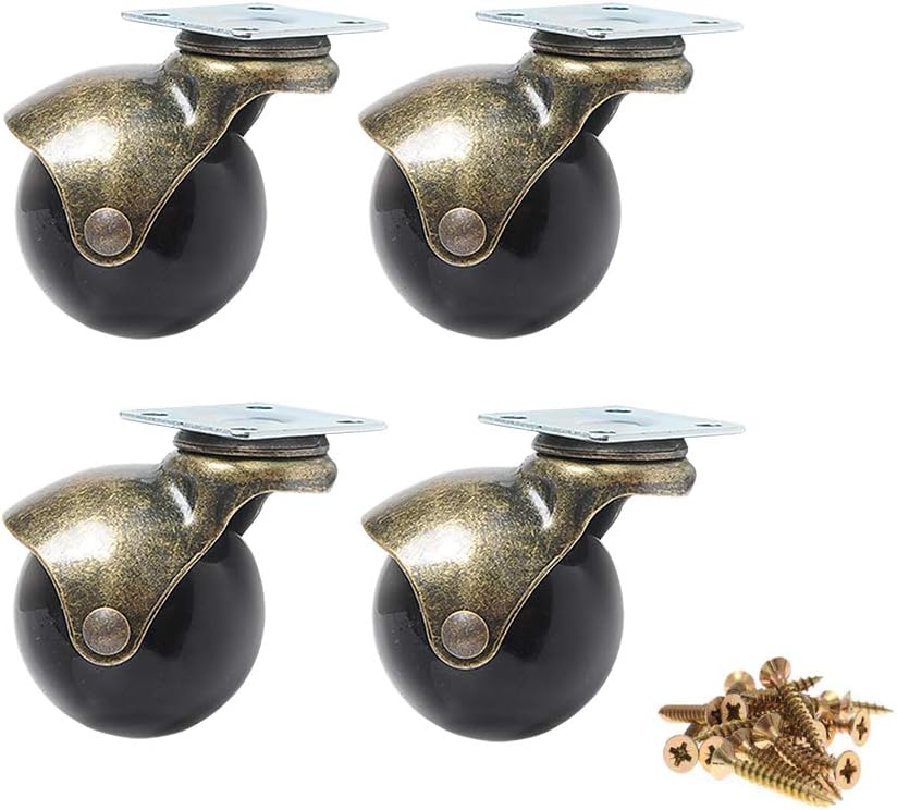 Ball Castor Wheels Swivel Plate Rounded 360 Degree Rotating Ball