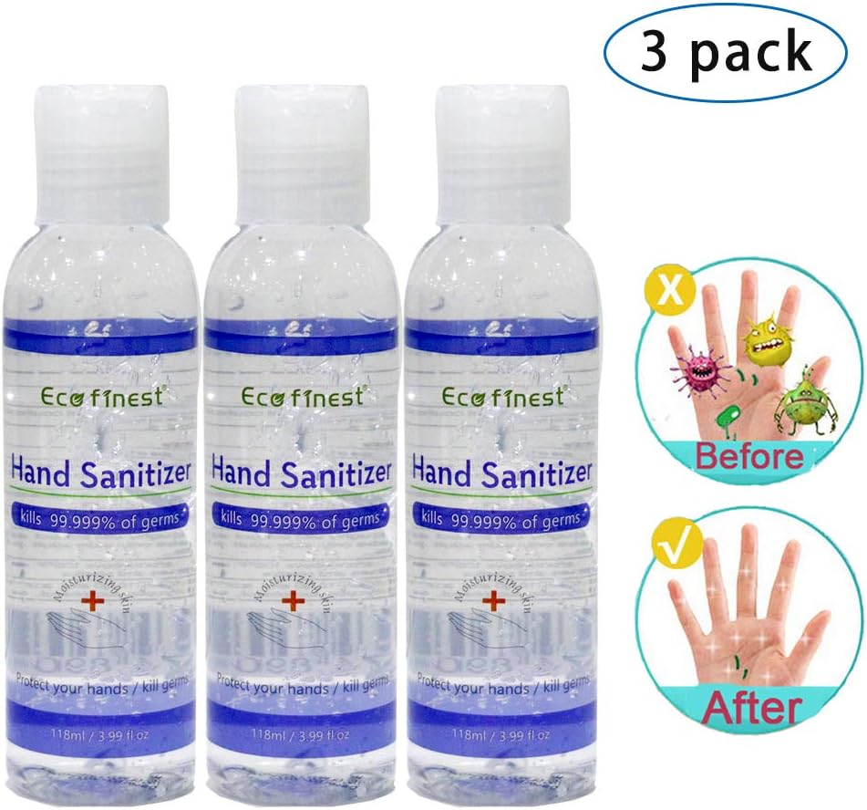 All one tech 3 Pack Disposable Hand Sanitizer Instant Hand Sanitizer Gel Antibacterial Hand Soap with Vitamin E