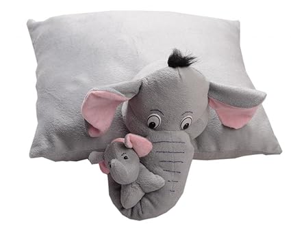 Pearl World Babys Folding Pillow Soft Toy Mother Elephant with Baby Stuffed Soft Plush Toys