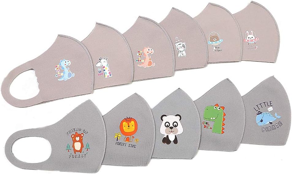 Yousuowei New 10Pcs Children Kids Cartoon, Sponge Washable Breathable, Dustproof, Earloop, Random Pattern for Kids, Useful Personal Care Supplies