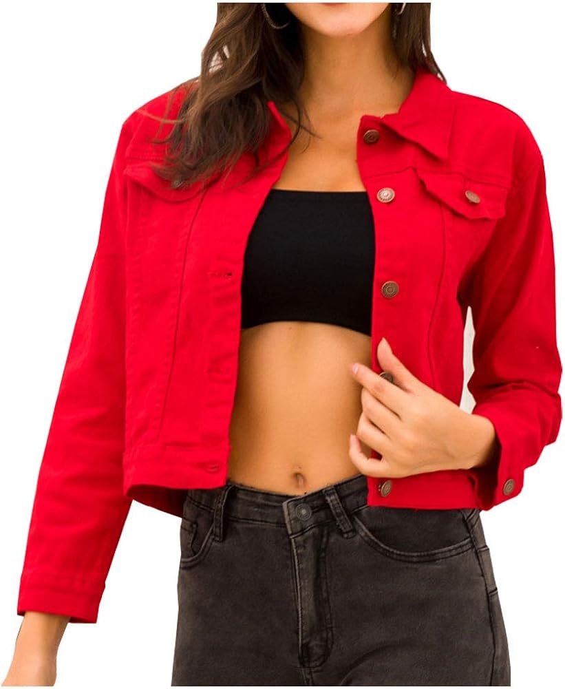 red denim jacket womens