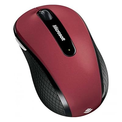 Microsoft D5D-00038 Wireless Mobile Mouse 4000; Ruby Pink Red Top with Black Sides