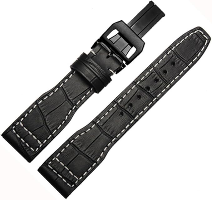 [Richie strap]Embossed & Smooth Leather Band Watch Strap 22mm for IWC