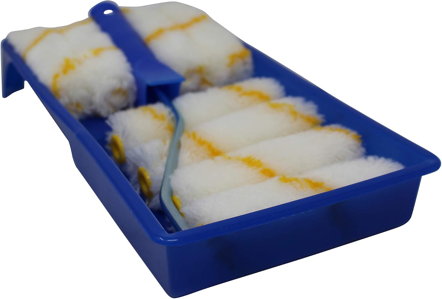 Pro Grade - Paint Roller Tool Kit - 10 Piece Painting Set - Mini Plastic Paint Tray Set, Mini Roller Frame, Microfiber Roller Covers - - 