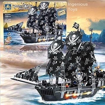 groß Piraten Schiff Kazi Black Pearl 6 Zahlen Karibisches Meer 1184pcs NEU #KY87010